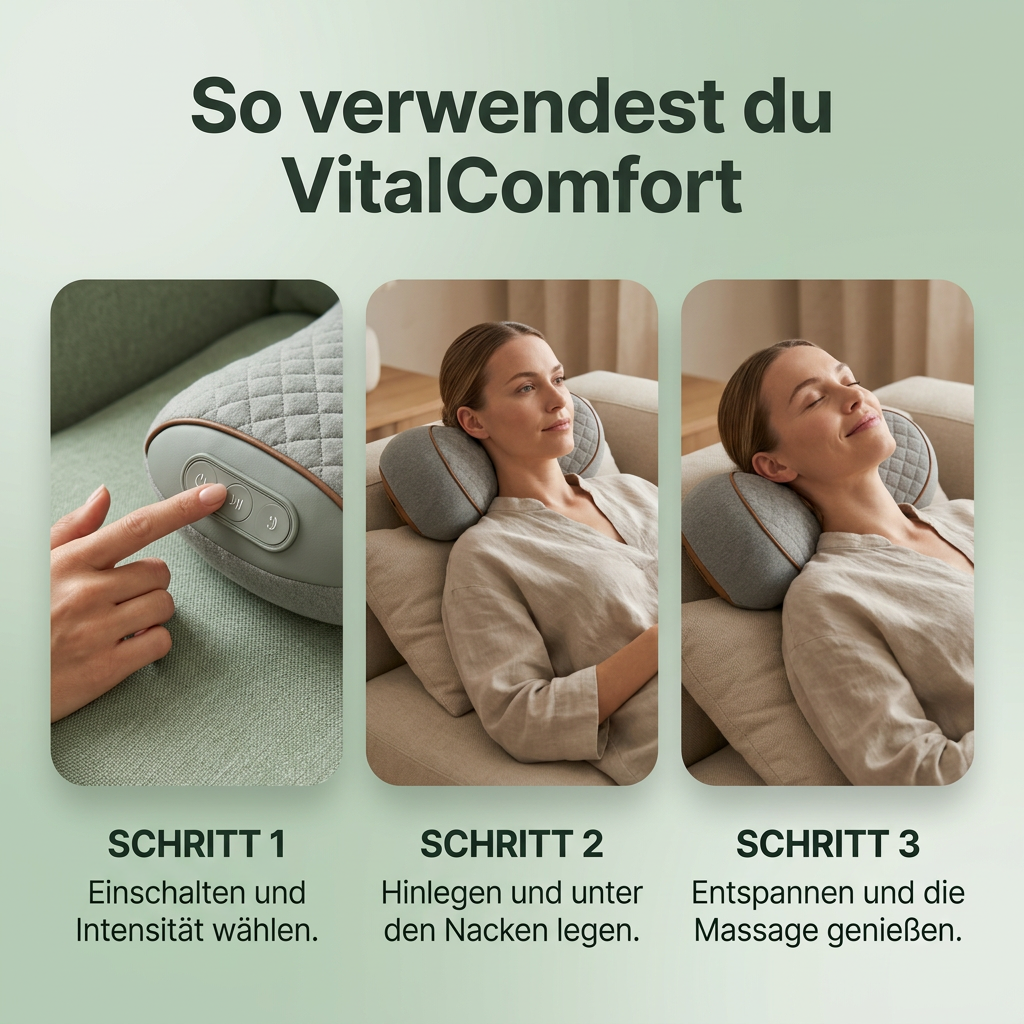 VitalComfort™ – 3-in-1 Entspannungskissen für Nacken & oberen Rücken