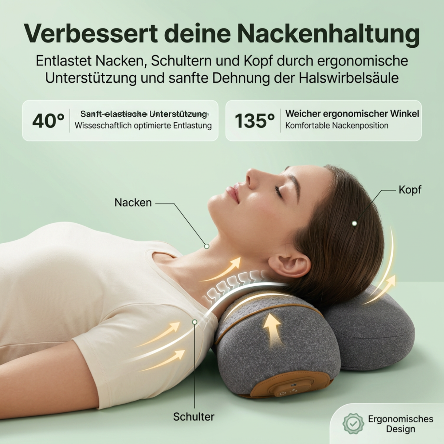 VitalComfort™ – 3-in-1 Entspannungskissen für Nacken & oberen Rücken