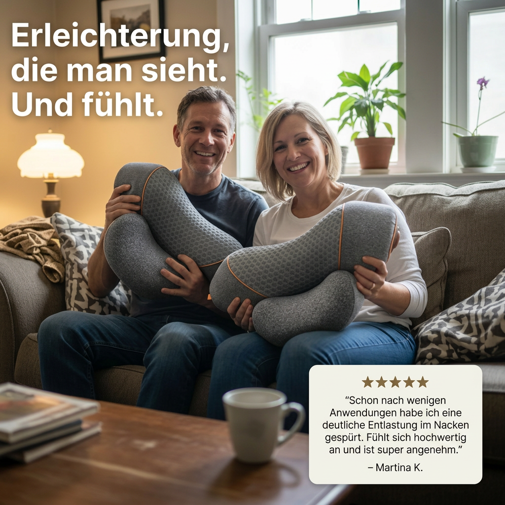 VitalComfort™ – 3-in-1 Entspannungskissen für Nacken & oberen Rücken